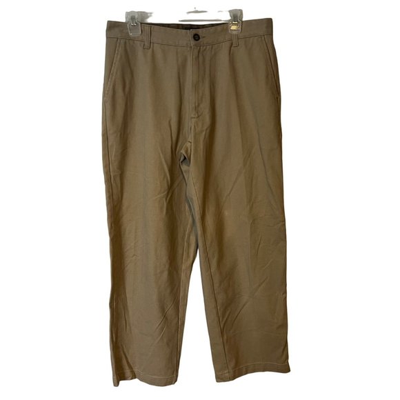 NEW St Johns Bay Pants Sueded Twill Khaki Flat Front Relaxed Mens Size 34 x 29 - Picture 12 of 12